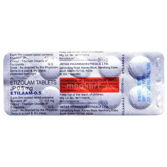 etilaam 0.5mg tablet 10's